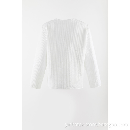 quilted white thin light coat